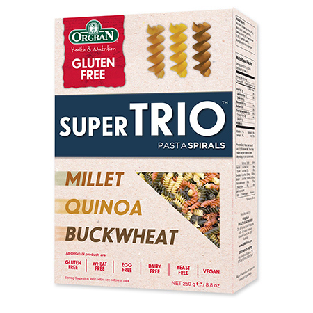 Orgran Pasta - Super Trio Spirals – Buckwheat, Quinoa & Millet
