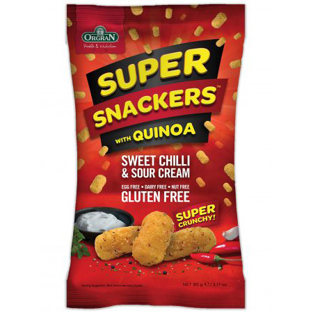 Orgran Kids - Super Snackers Quinoa Sweet Chilli &  Sour Cream