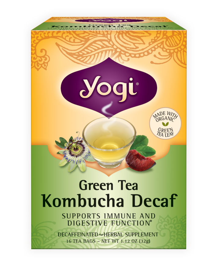 Yogi Green Teas - Green Tea with Kombucha Decaf 